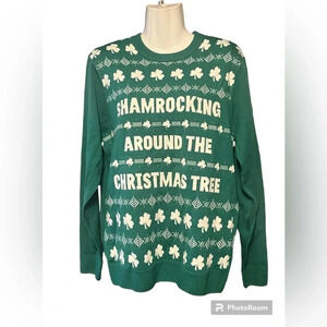 NWT Men’s Shamrocking Around The Christmas Tree Christmas Sweater